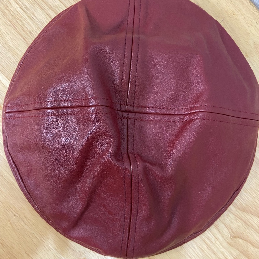 Stylish Red Leather Cap - Picture 2 of 7